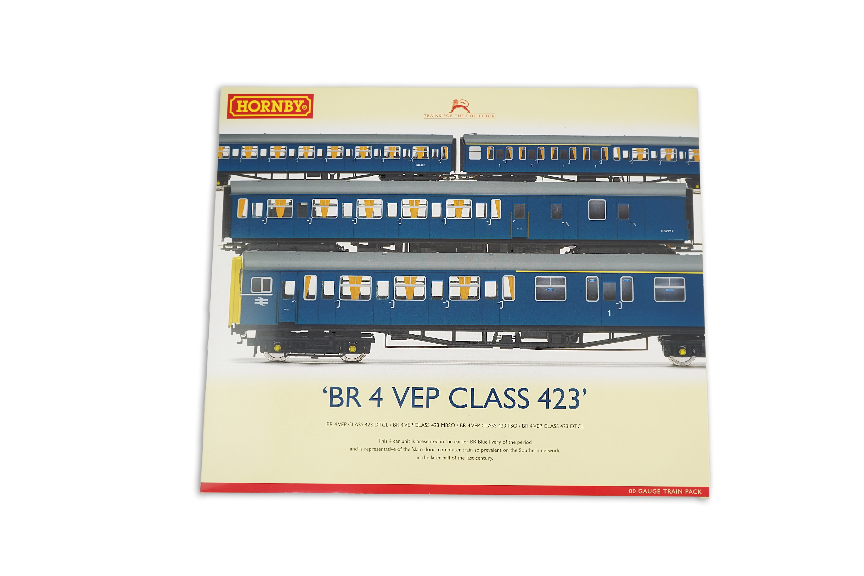 A Hornby Hobbies ‘BR 4 VEP Class 423’ train pack (R2946), comprising of a four car train
